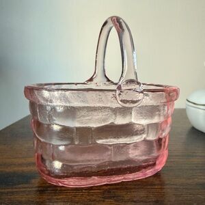 Pink Glass Basket
